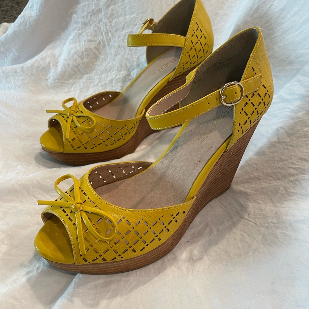 Restricted Mustard Wedge Sandals